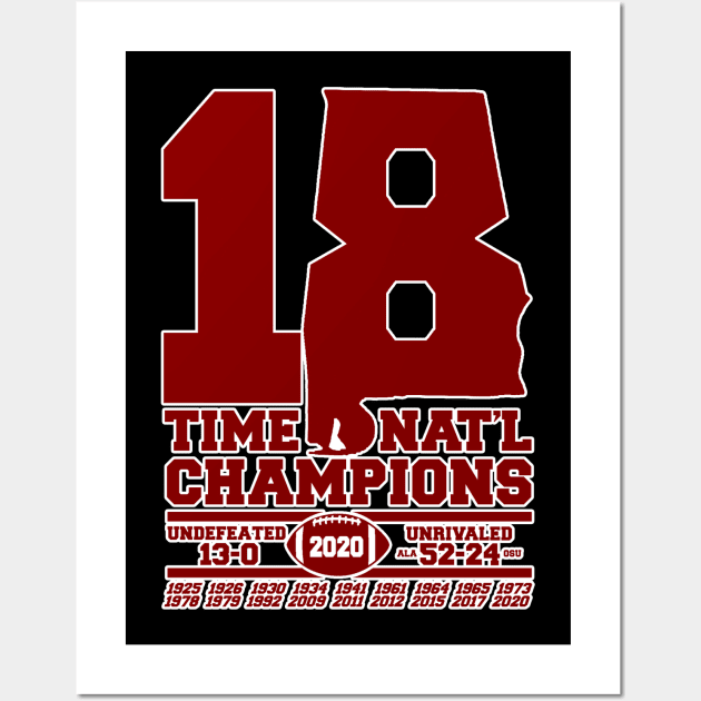 ALABAMA 18 TIME CHAMPIONS Wall Art by thedeuce